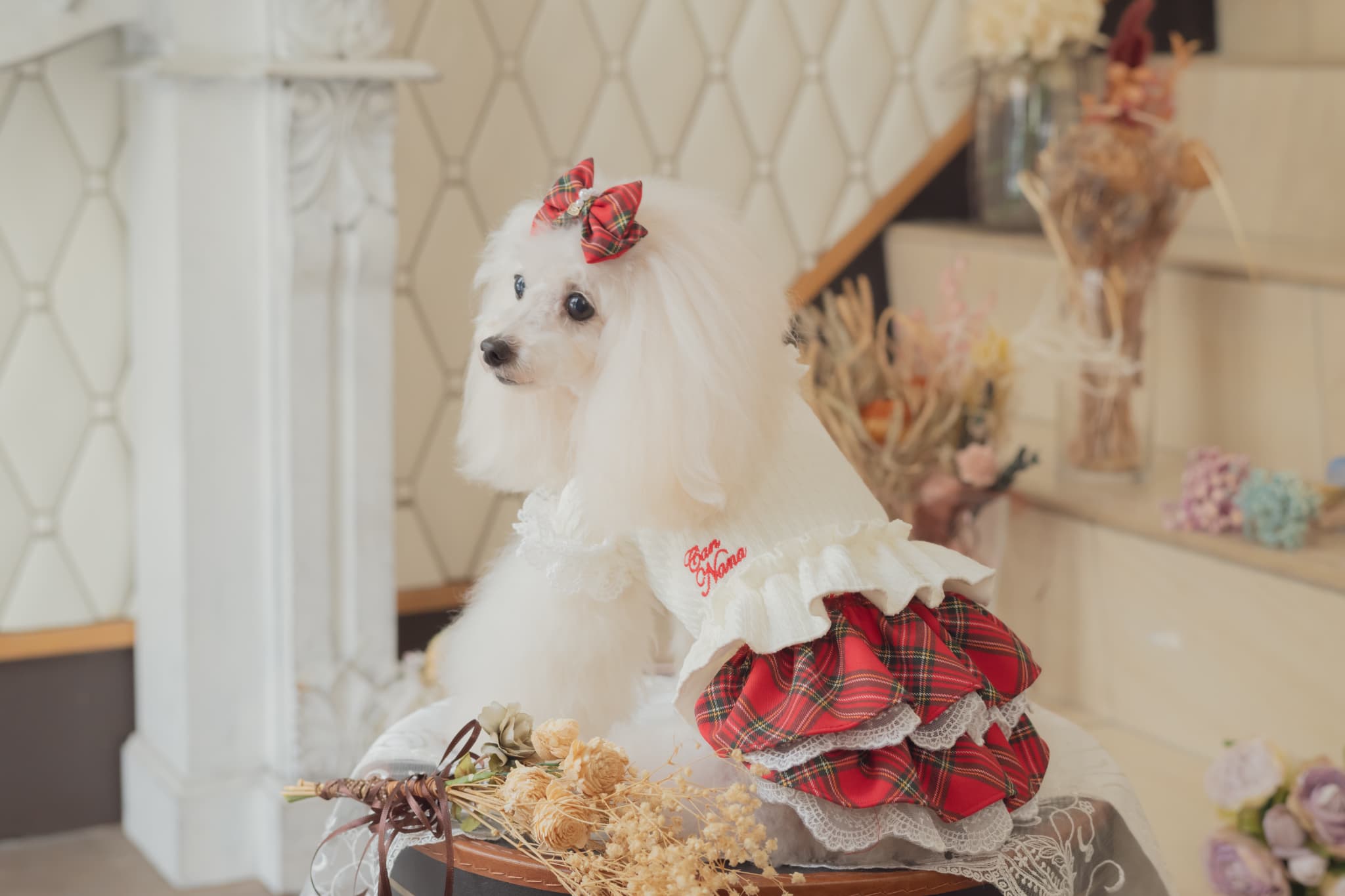 クラシカルチェックドッキングワンピース