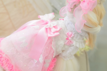 1178レース＆チュールキャミワンピース(リボンブローチ付き)