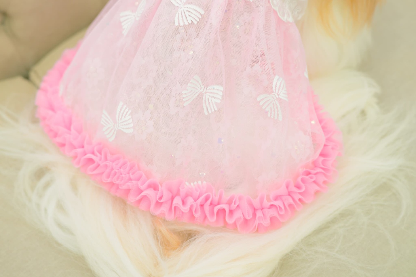 1178レース＆チュールキャミワンピース(リボンブローチ付き)