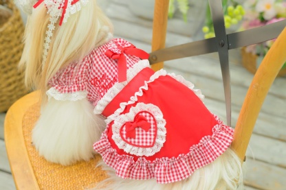 1177 ハートギンガムワンピース