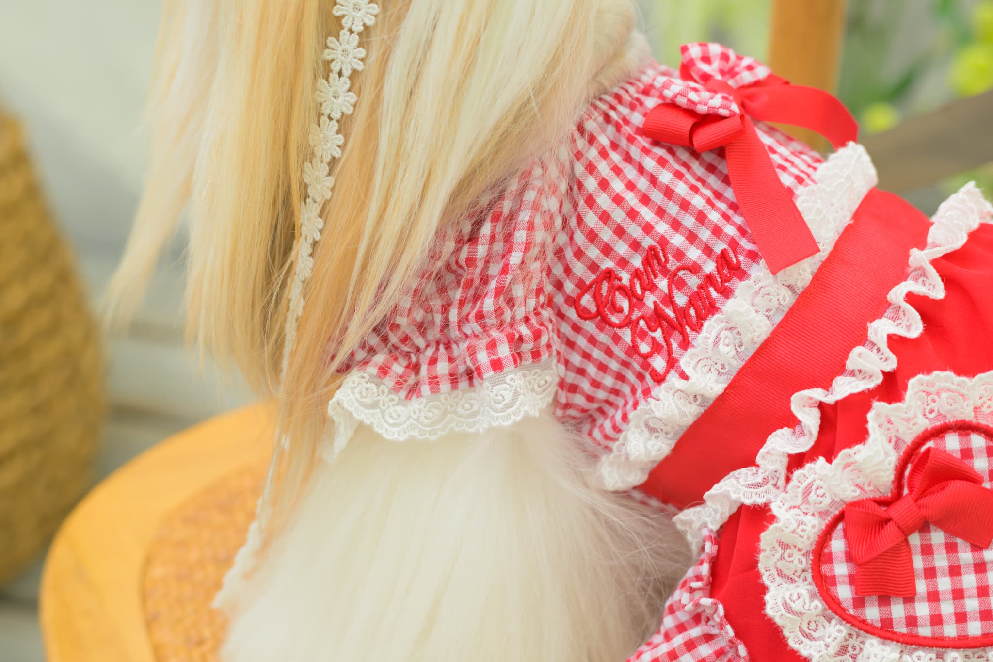 1177 ハートギンガムワンピース