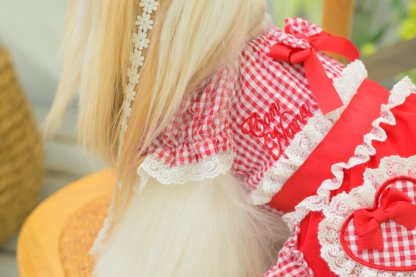 1177 ハートギンガムワンピース