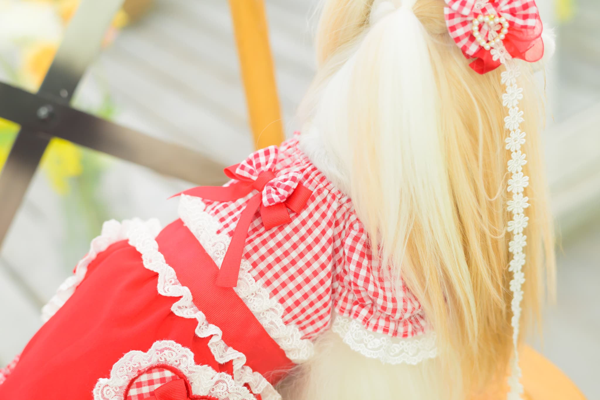 1177 ハートギンガムワンピース