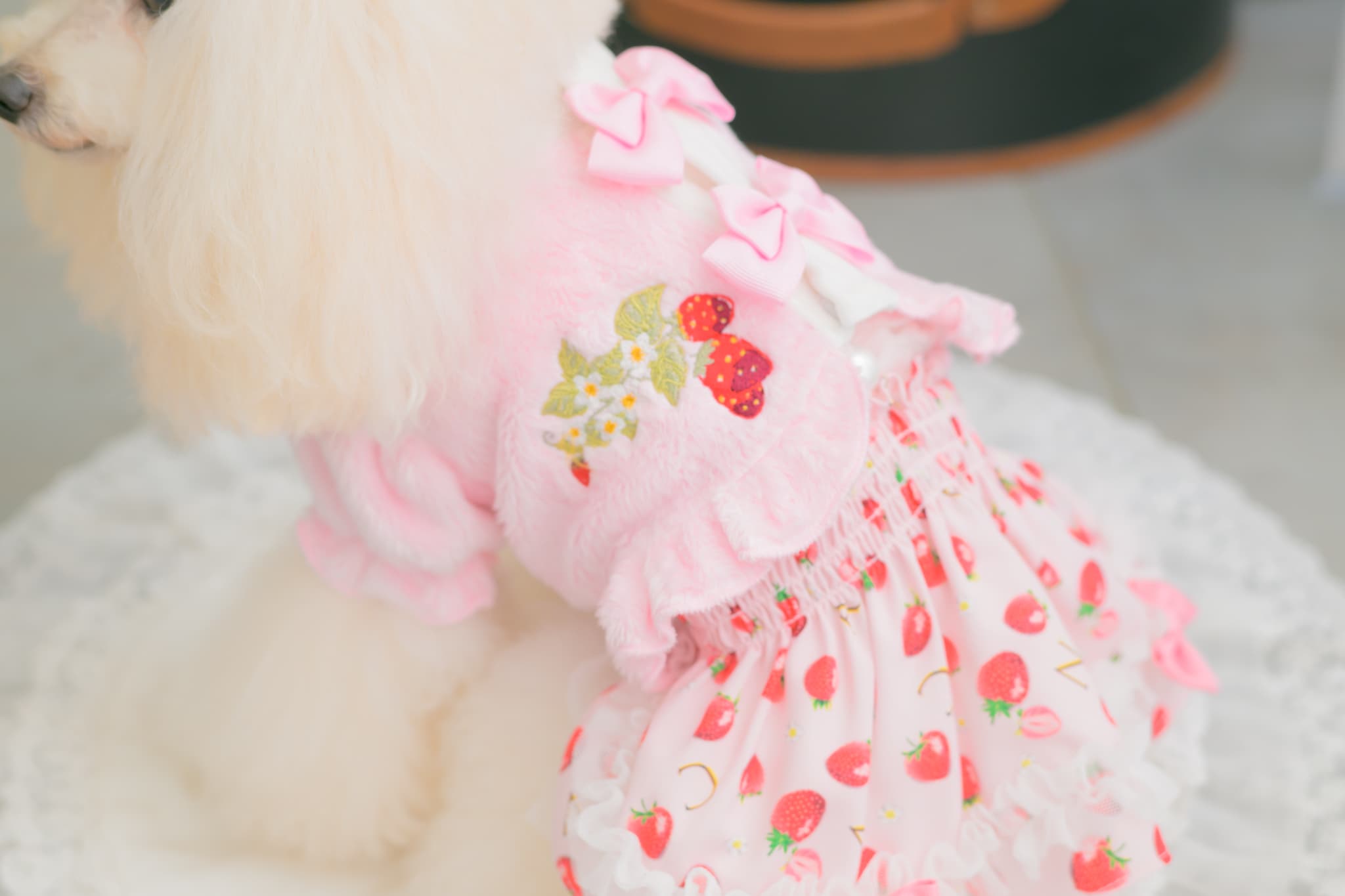 1176 いちご刺繍ハーフボレロ　