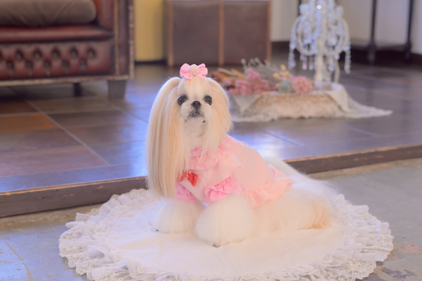 1171くまいちごフリースワンピース