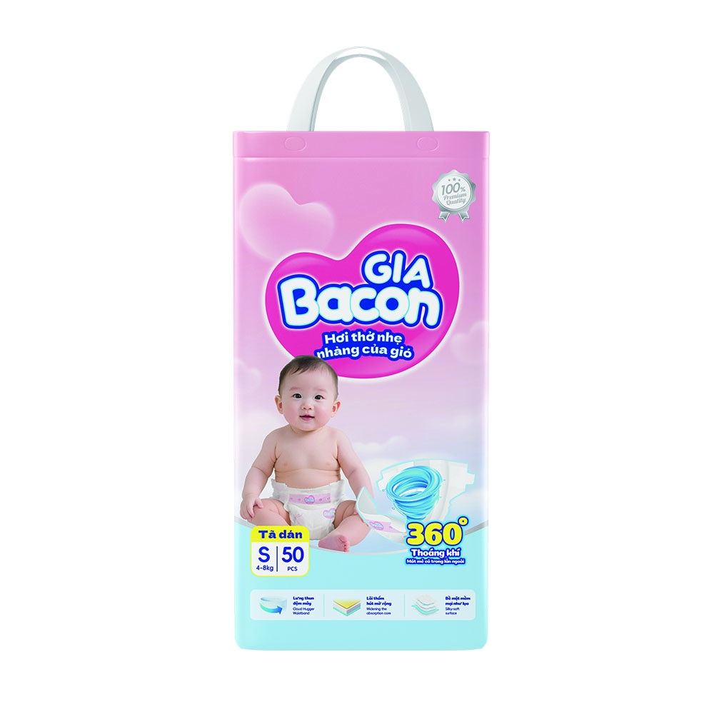 Tã Dán GiaBacon S/M/L - 50 Miếng