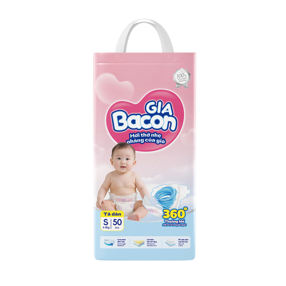 Tã Dán GiaBacon S/M/L - 50 Miếng