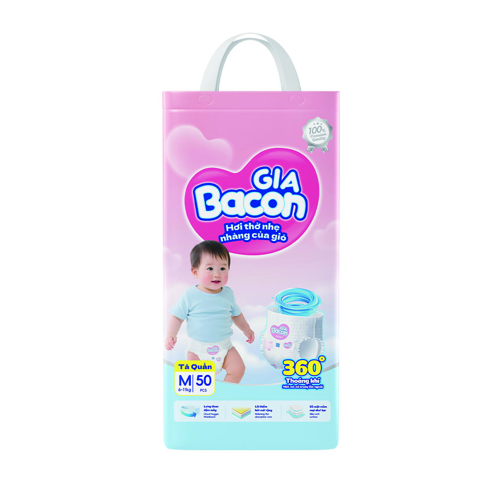 Tã Quần GiaBacon M-5XL - 50 Miếng