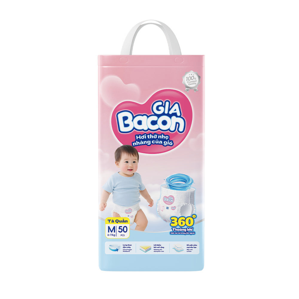 Tã Quần GiaBacon M-5XL - 50 Miếng