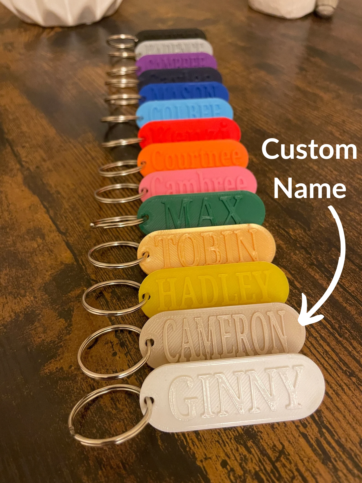 1 Piece Customizable Name Keychain or Zipper Pull, Choose your color and name, Perfect for Backpacks, Luggage, School Bags, Gifts, Party Favors