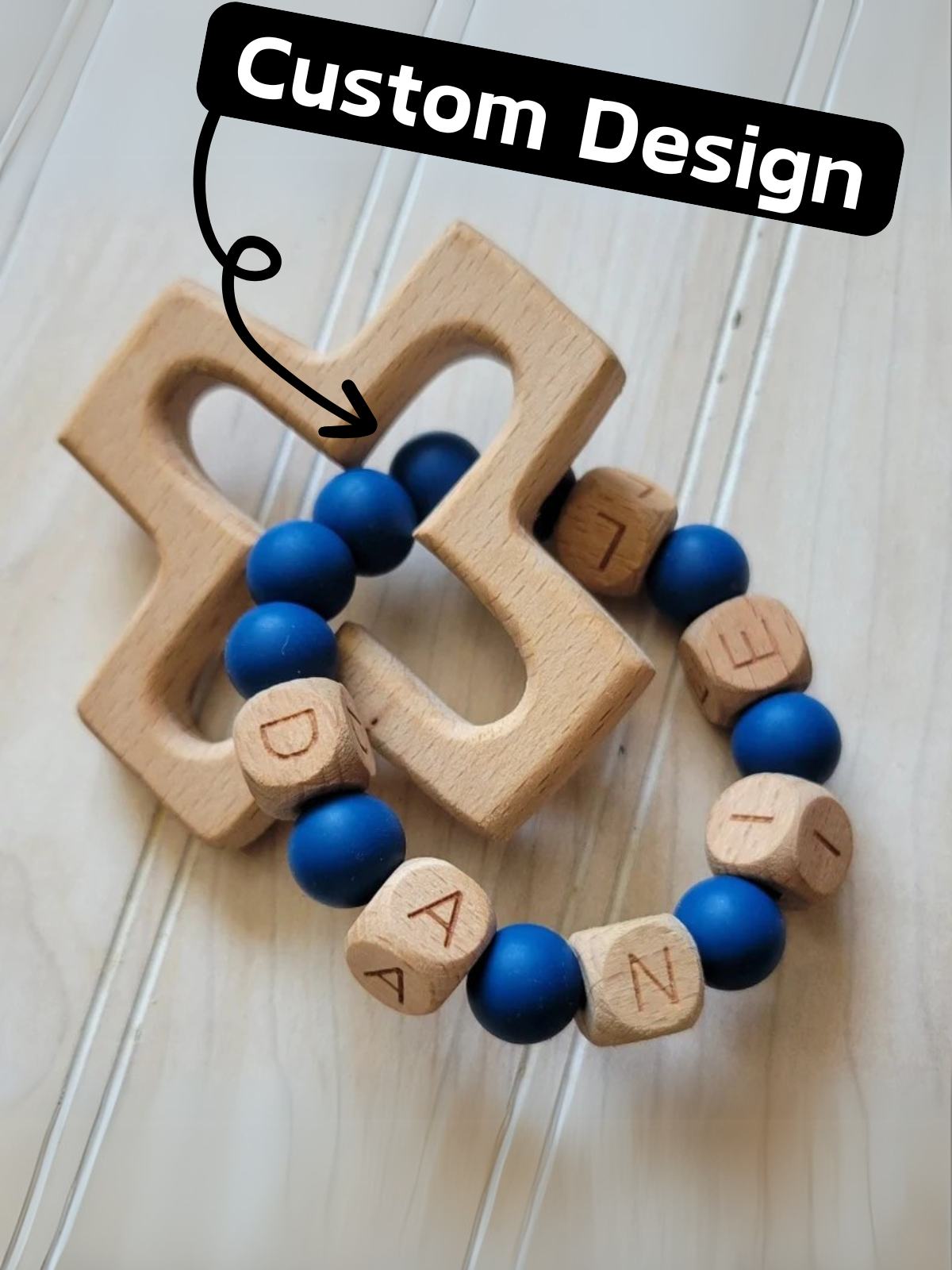 1 pcs Personalized Silicone Decade Rattle Rosary,Baptism Gift