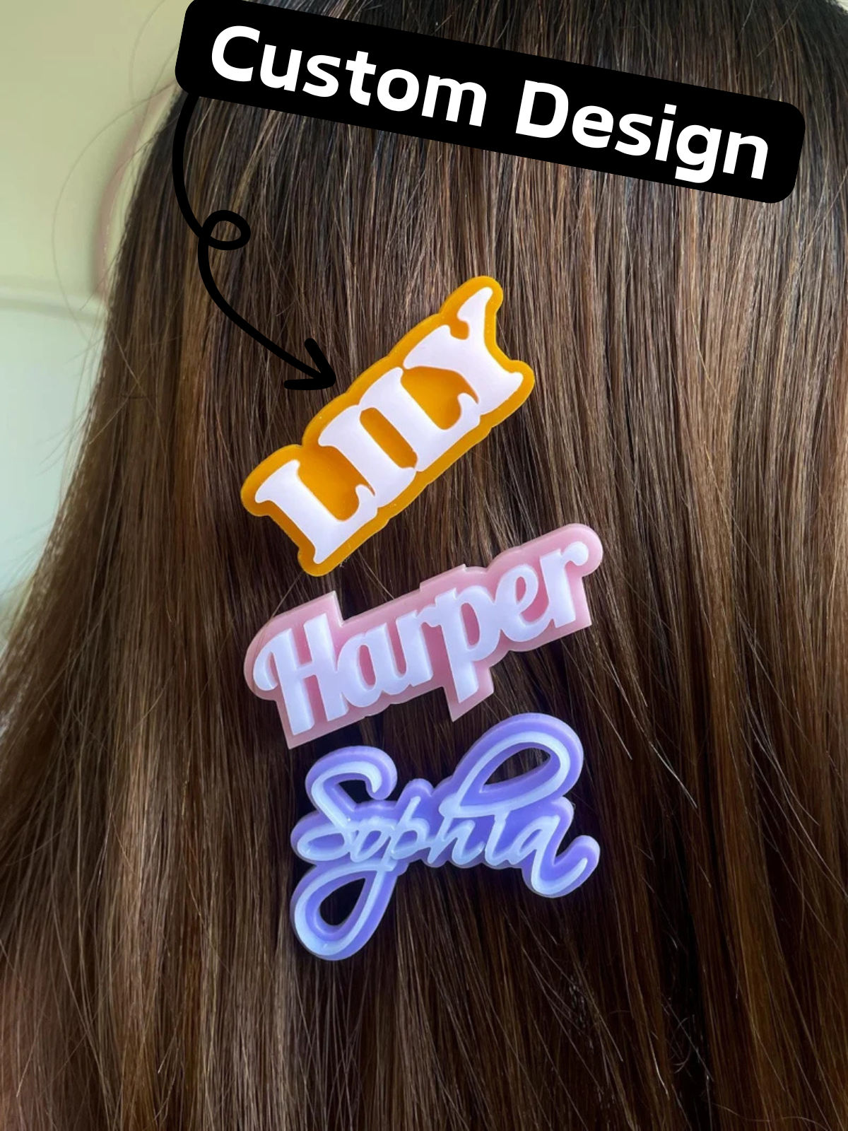 1 pcs Personalized Name Hair Clip Cute - Name Alligator Clip - Custom Barrette - Girl Hair Clip - Christmas Gift - Princess Hair Clip