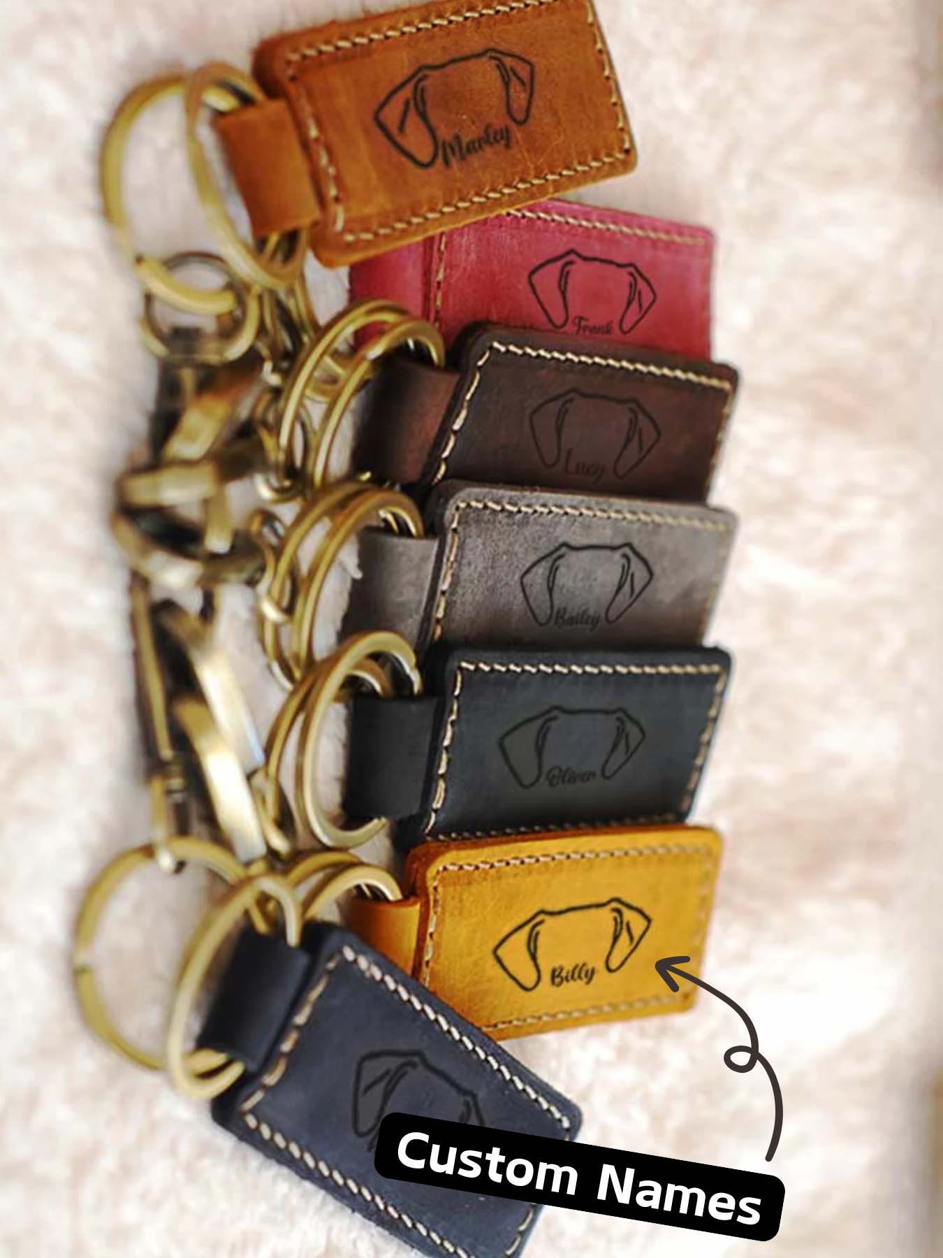 1 Piece Custom Dog Owner Gift Ideas, Dog Gift, Genuine Leather Keyring, Leather Keychain, Pet Portrait, Dog Owner, Dog Mom, mom dad Gift Pet Owner