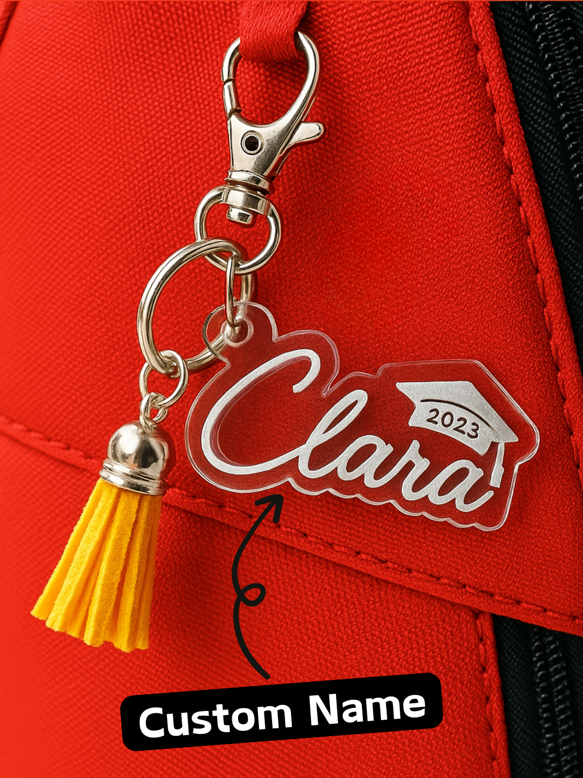 1 Piece Personalized Graduation Keychain Gift, Graduation Gift for Her, Gift for Him, Senior School Graduation Gift, Class of 2025, Handmade Gift