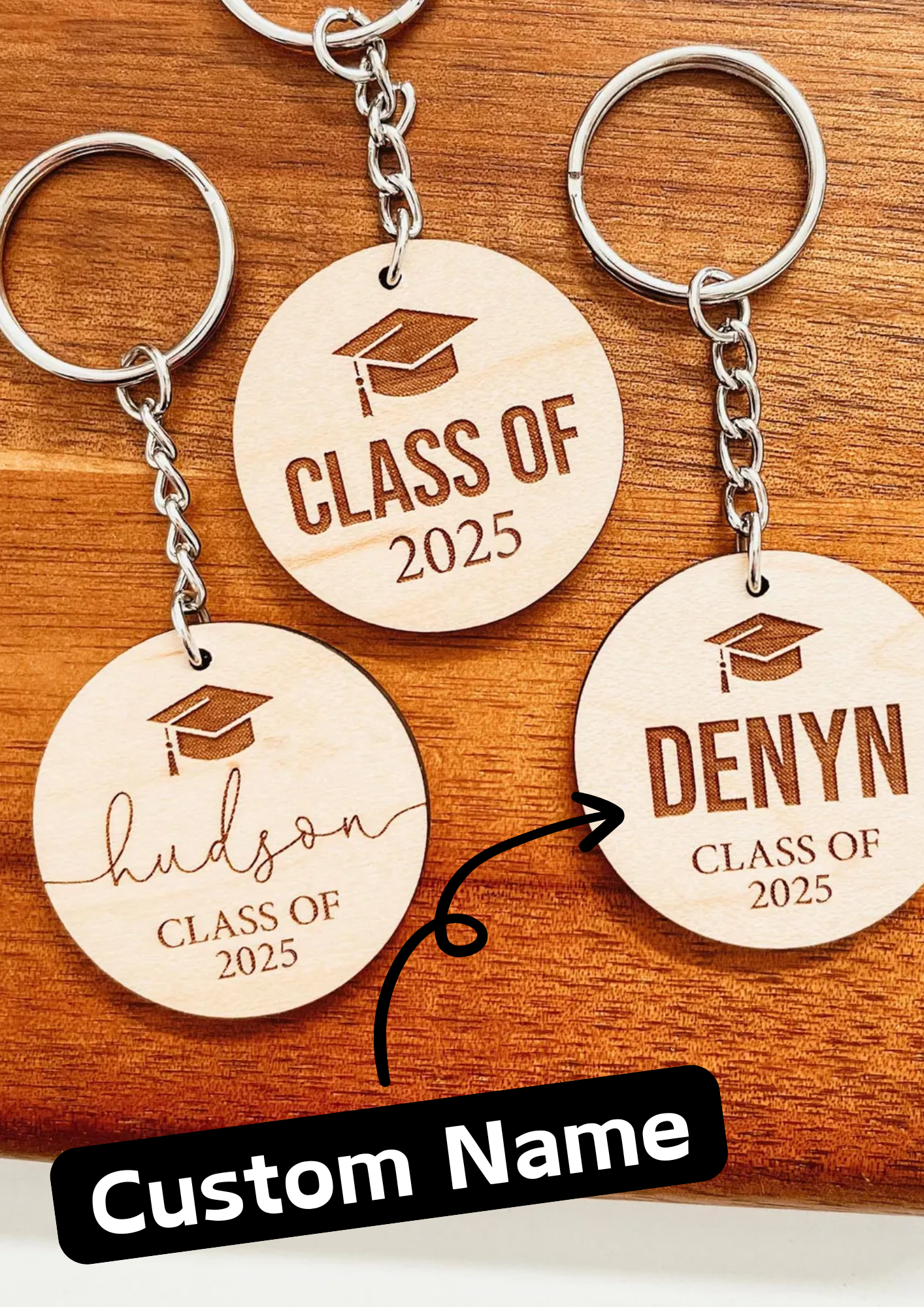 1 Piece Class of 2025 Keychain, Graduation Keychain, Grad Keychain, Custom Graduation Gift, Personalized Graduation Gift, Custom Keychain, Keyring
