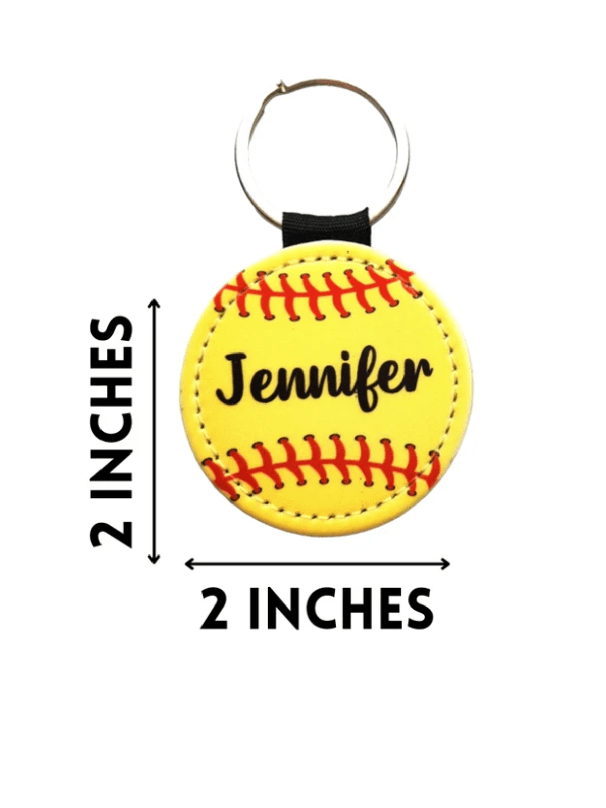 1 Piece 5 x 5 cm PU Vegan Leather Custom Name Softball Key Chain, Personalized Sports Team Key Ring, Customizable Name, Durable, Soft & Stylish, Ideal for Gifts, Birthday, Sports Events, Team Celebrations, or Everyday Use
