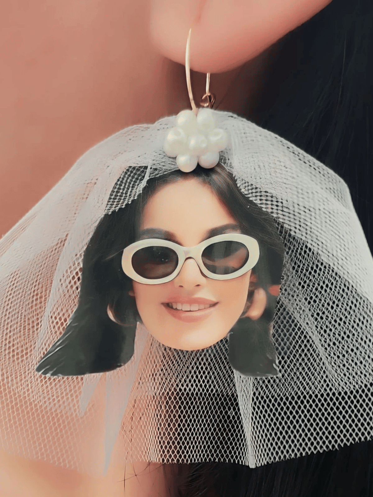 1 Pair Custom Personalized 3D Bride and Groom Earrings with Photo, Veil, and Bowtie, Cute Romantic Wedding Jewelry, Elegant Handmade Resin Earrings, Funny Couple Accessories, Unique Bridal Party Gift, Personalized Anniversary Gift for Wedding, Engagement,