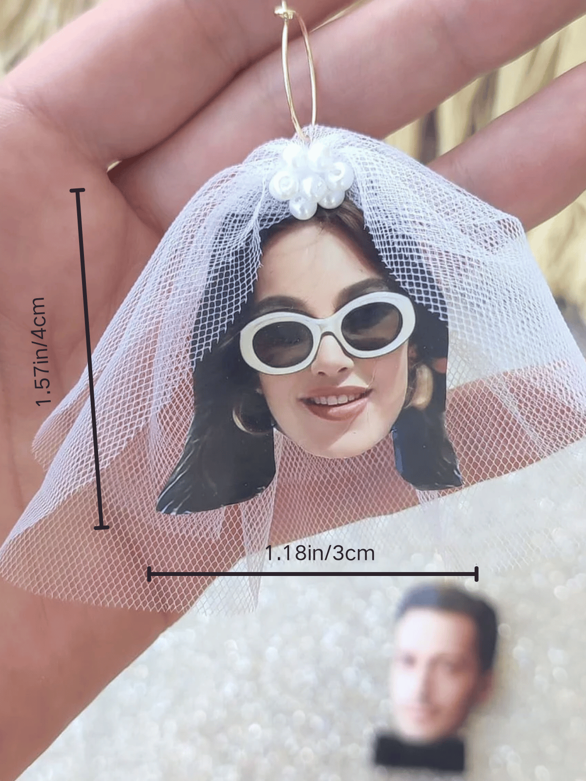 1 Pair Custom Personalized 3D Bride and Groom Earrings with Photo, Veil, and Bowtie, Cute Romantic Wedding Jewelry, Elegant Handmade Resin Earrings, Funny Couple Accessories, Unique Bridal Party Gift, Personalized Anniversary Gift for Wedding, Engagement,