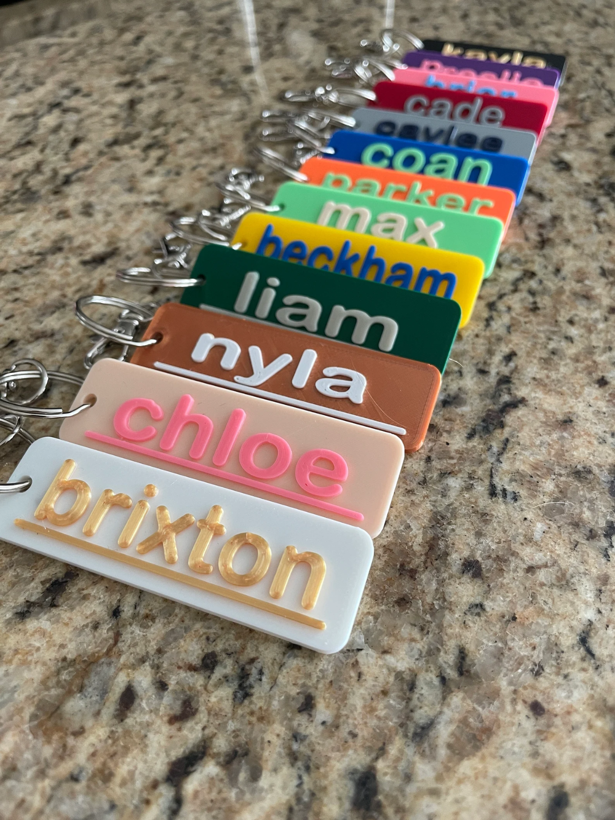 1 Piece Customizable Name Keychain or Zipper Pull, Choose your color and name, Perfect for Backpacks, Luggage, School Bags, Gifts, Party Favors