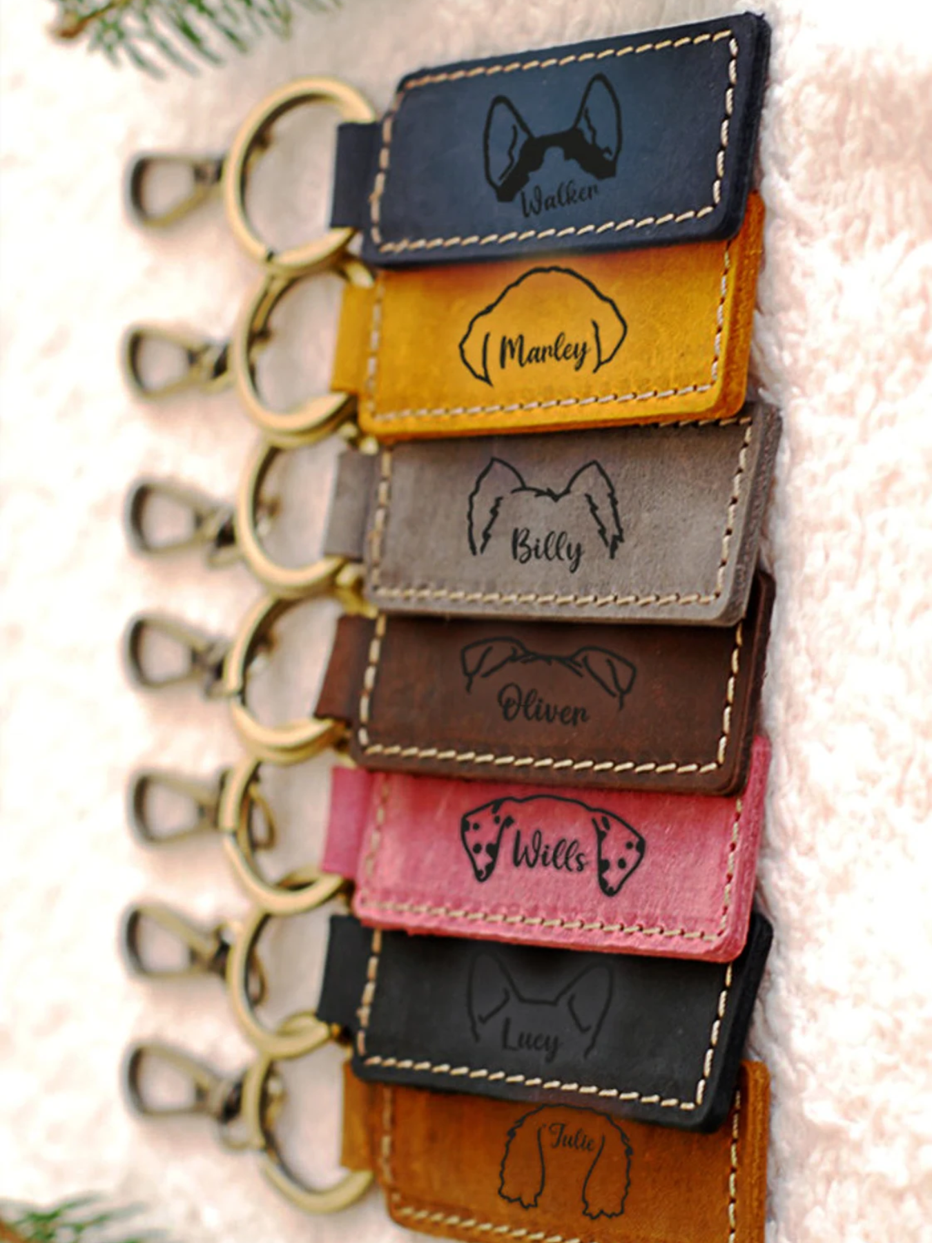 1 Piece Custom Dog Owner Gift Ideas, Dog Gift, Genuine Leather Keyring, Leather Keychain, Pet Portrait, Dog Owner, Dog Mom, mom dad Gift Pet Owner