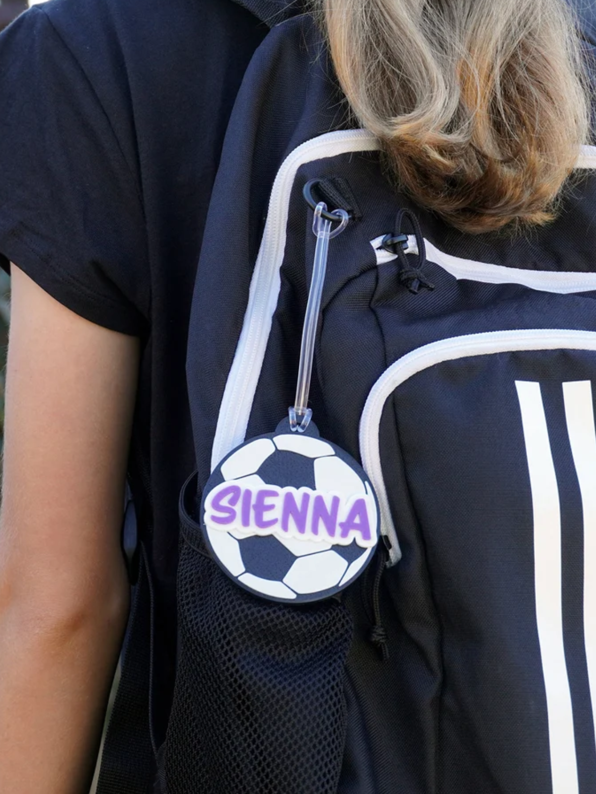 1 Piece Soccer Tough Bag Tag Personalized Soccer Bag Tag Custom Soccer Keychain Soccer Backpack Tag