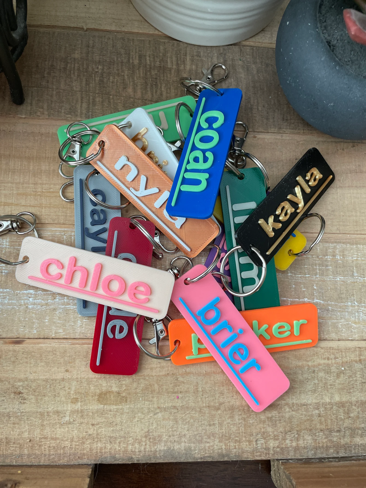 1 Piece Customizable Name Keychain or Zipper Pull, Choose your color and name, Perfect for Backpacks, Luggage, School Bags, Gifts, Party Favors