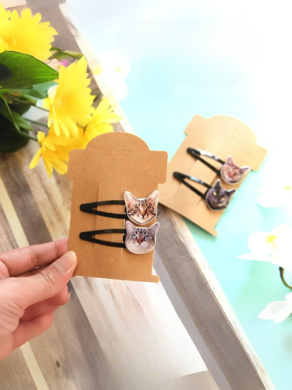 1 pcs Custom pet art hair clip- Mothers day gift- Mom gift for mothers day- Pet art- Custom pet memorial gift-Cat mom- dog mom gifts- gift for mom