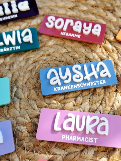 1 Piece Customised Work Name Badge, Name Badge for Work, Personalised Name Badge, Acrylic Name Badge, Gift for Nurse, Present for Teacher