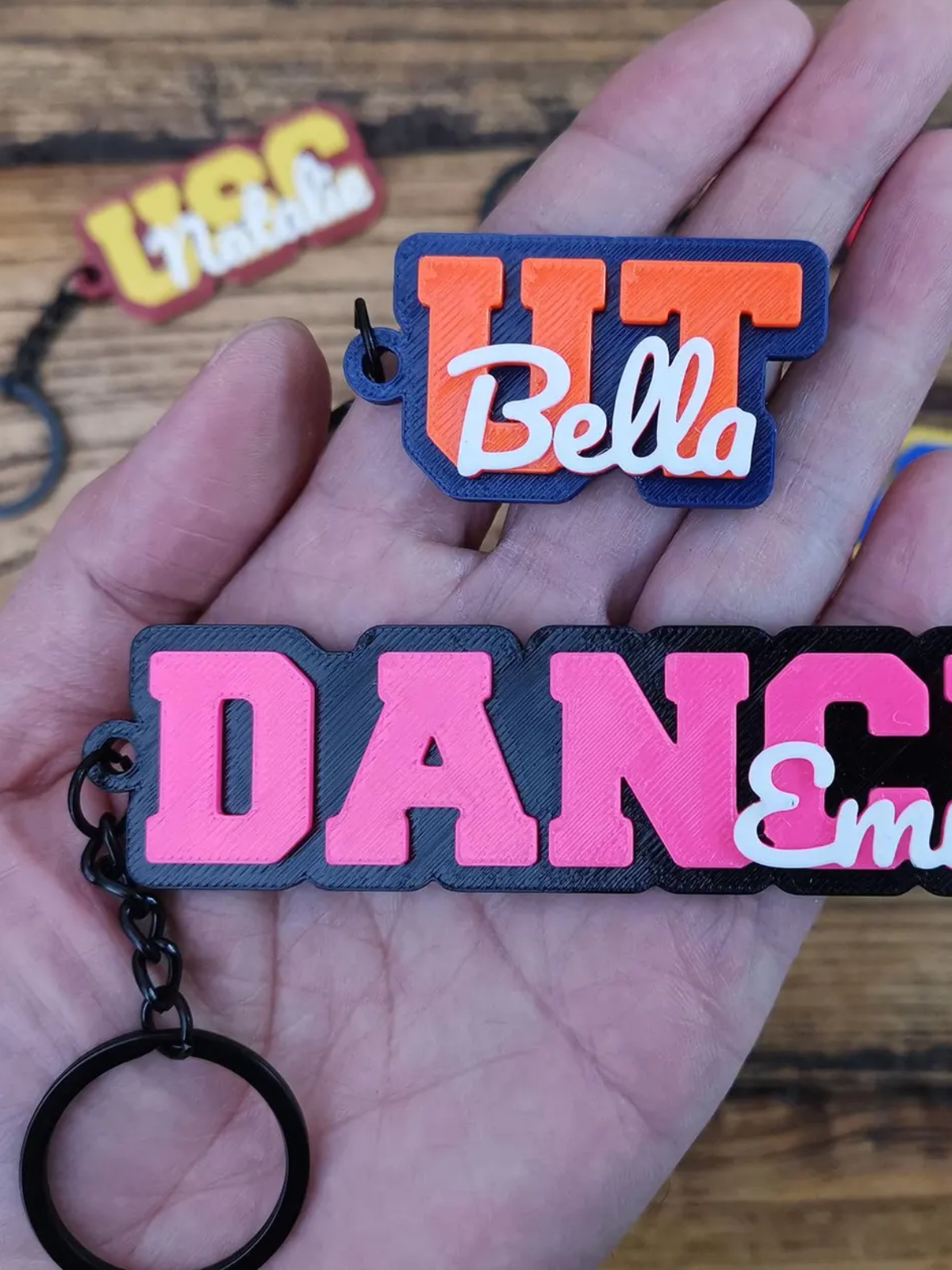 1 Piece Personalized Custom College High School Dance Graduation Grad Seniors Keychain Keyring Name 3D Printed Sports Team Backpack Tag