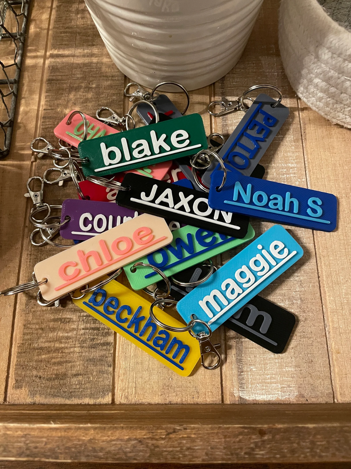 1 Piece Customizable Name Keychain or Zipper Pull, Choose your color and name, Perfect for Backpacks, Luggage, School Bags, Gifts, Party Favors
