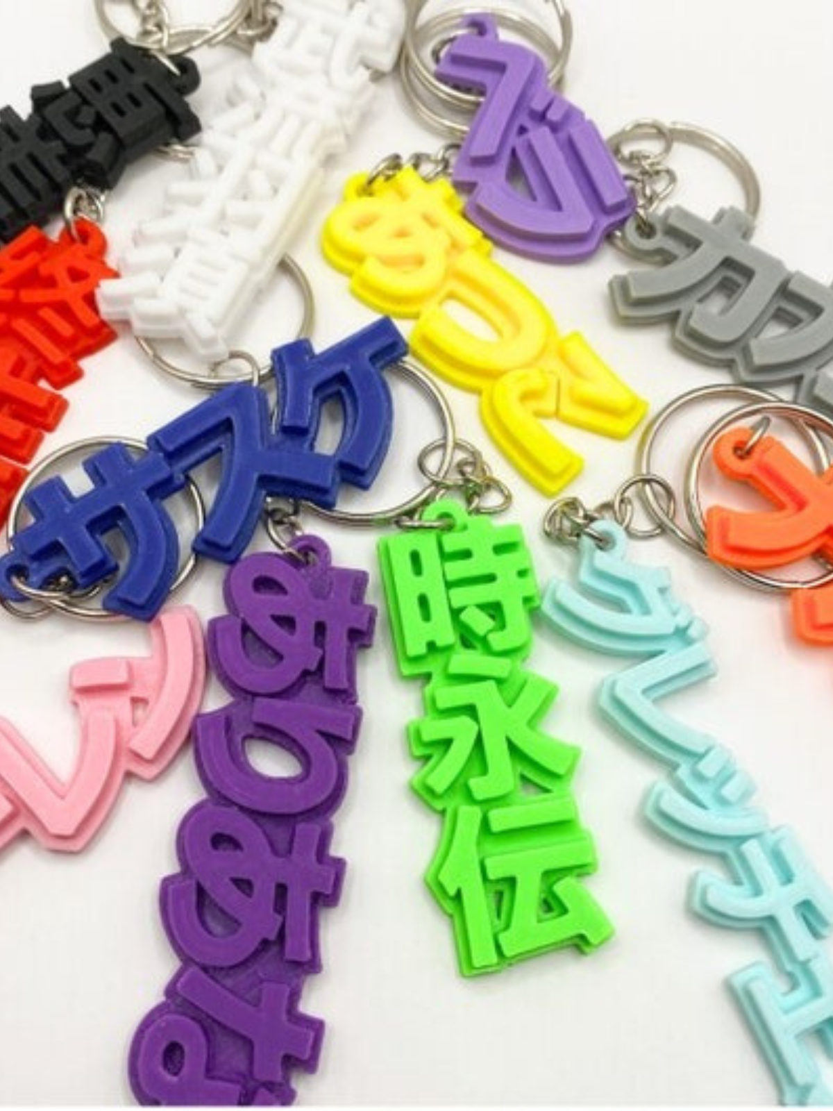 1 pcs YOUR NAME in JAPANESE 3D Keychain (1-color): Custom Anime Gift Personalized Japan Keychain Anime Lover Birthday Present Kawaii Gift Cute