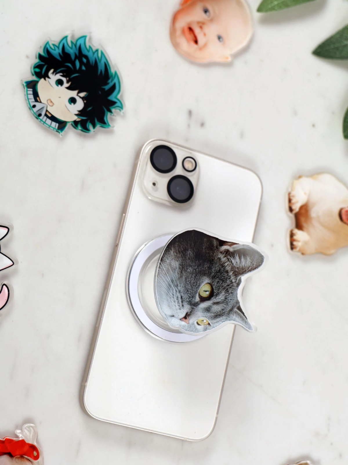 1 pcs Custom Magnetic Phone Grip，Pet Phone Holder，Kid Face Phone Stand，Personalized Pet Phone Grip，Couple photo Grip