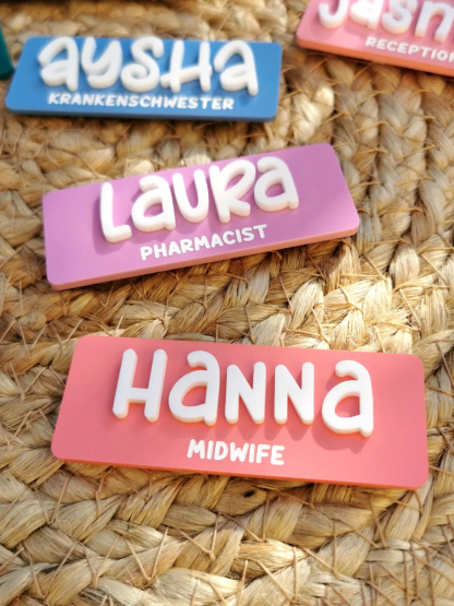 1 Piece Customised Work Name Badge, Name Badge for Work, Personalised Name Badge, Acrylic Name Badge, Gift for Nurse, Present for Teacher