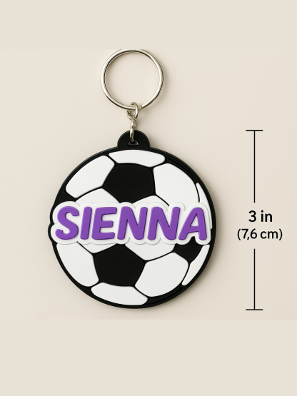 1 Piece Soccer Tough Bag Tag Personalized Soccer Bag Tag Custom Soccer Keychain Soccer Backpack Tag