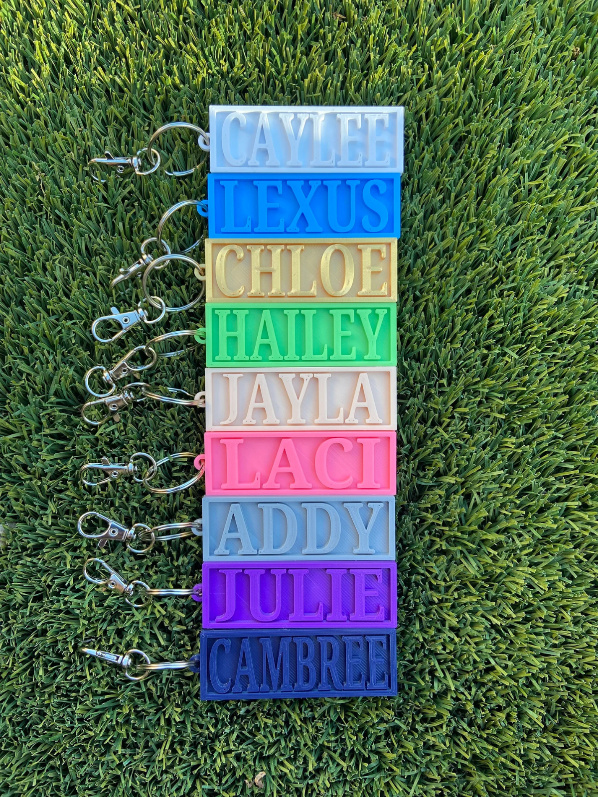 1 Piece Customizable Name Keychain or Zipper Pull, Choose your color and name!