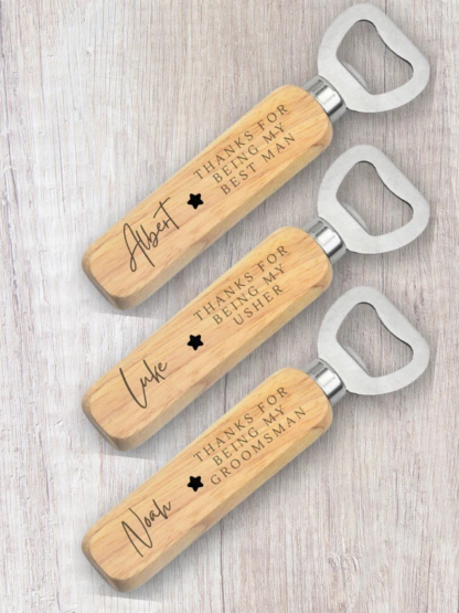 1 pcs /2pcs Personalised Usher Gift, Bottle Opener, Gift For Him, Wedding Favours, Gift For Usher, Wedding Gifts, Personalised Gifts, Engraved Gifts