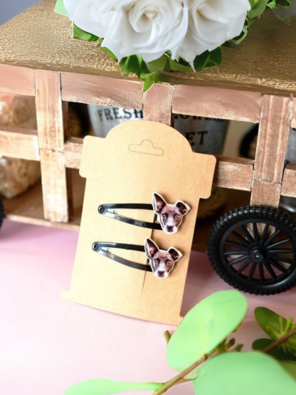 1 pcs Custom pet art hair clip- Mothers day gift- Mom gift for mothers day- Pet art- Custom pet memorial gift-Cat mom- dog mom gifts- gift for mom