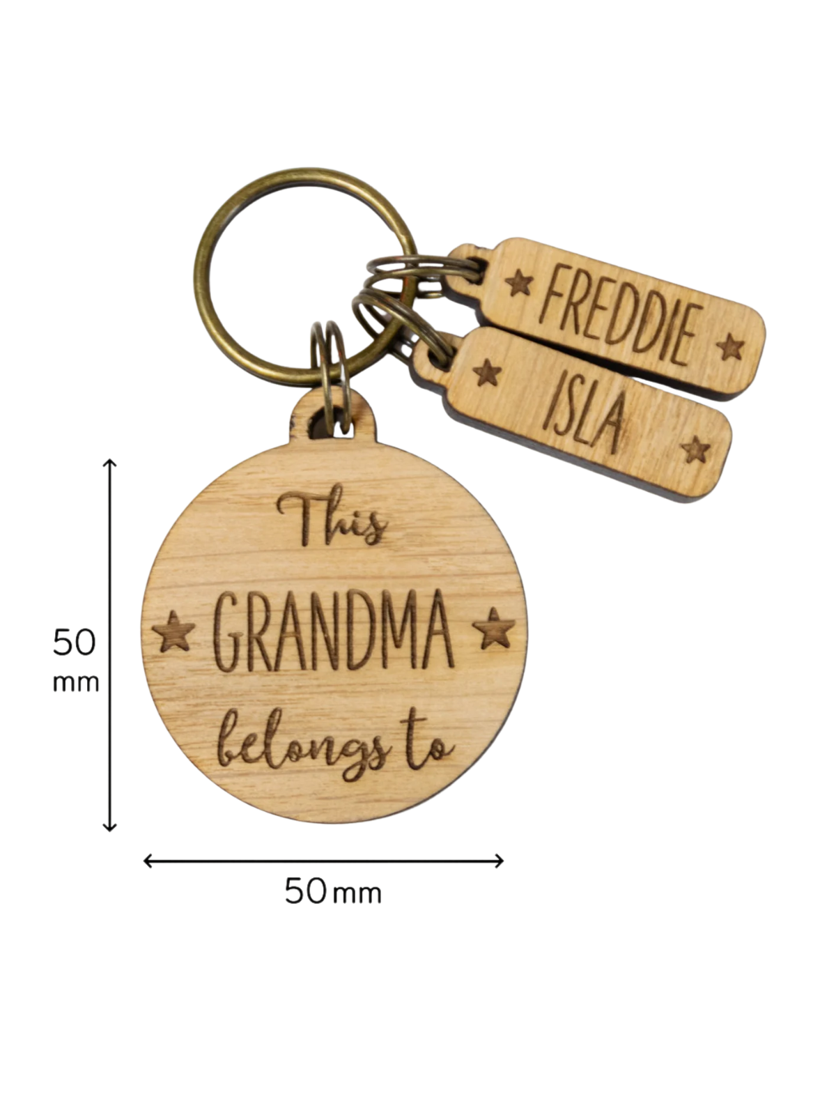 1 Piece This Mummy / Daddy belongs to... Personalised Wooden Keyring, Children, Father's Mother's Day, Gift for him or her, Grandad, Grandma