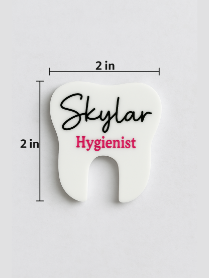 1 Piece Personalized Dental Name Tag, tooth pin, dental graduation gift, hygienist name badge, dental assistant gift, tooth tag, staff gift, dentist