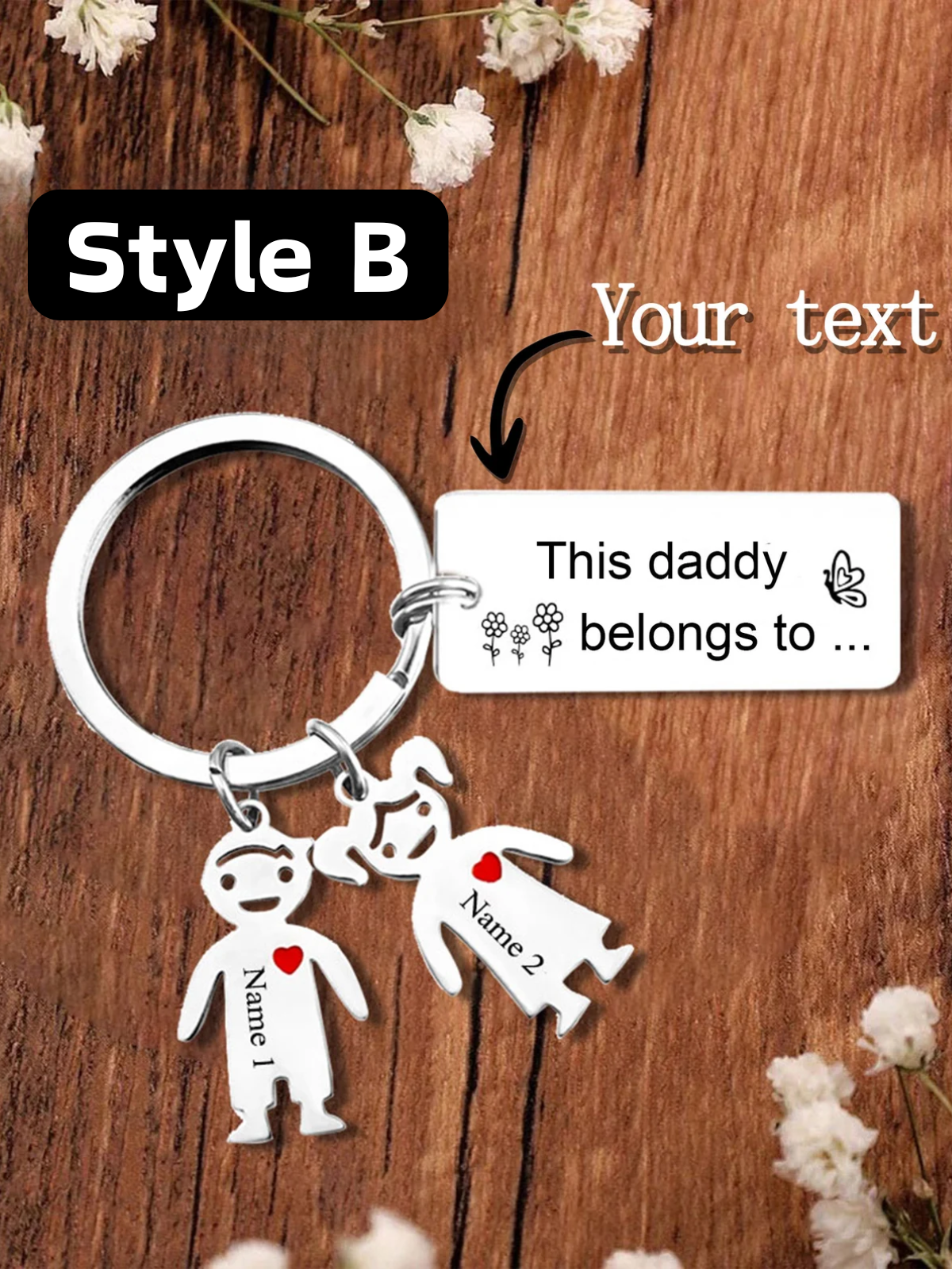 1 Piece This Mommy Daddy Belongs To... Keychain, Custom Family Keyring, Personalized Keyring, Kids Names Keychain, Mother's Day, Father's Day Gift