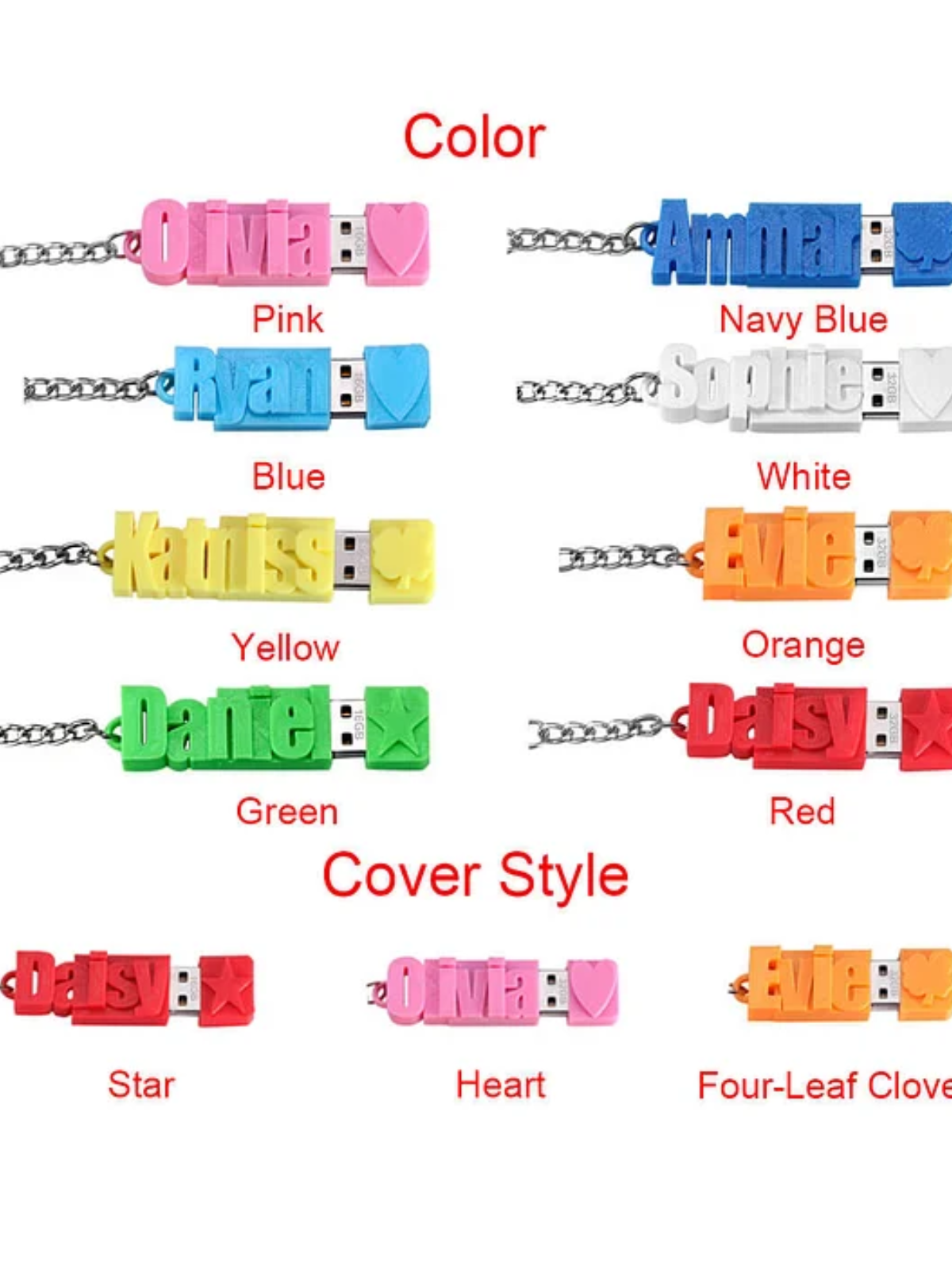 1 pcs Personalized 3D Name Keychain USB Flash Drive , Matte Finish,Compact Rectangular Shape,Keyring USB Storage Stick for Back to School, Birthday Gifts, Travel, Office, Everyday Use