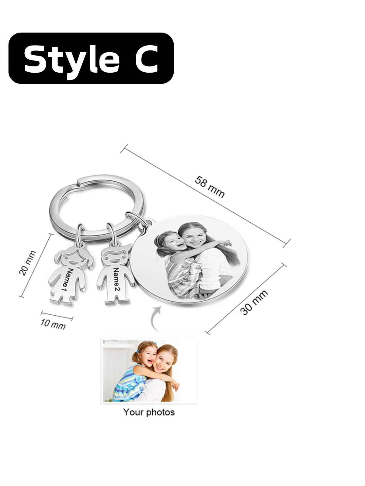 1 Piece This Mommy Daddy Belongs To... Keychain, Custom Family Keyring, Personalized Keyring, Kids Names Keychain, Mother's Day, Father's Day Gift