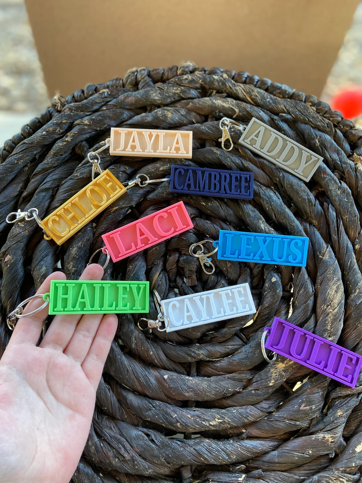 1 Piece Customizable Name Keychain or Zipper Pull, Choose your color and name!