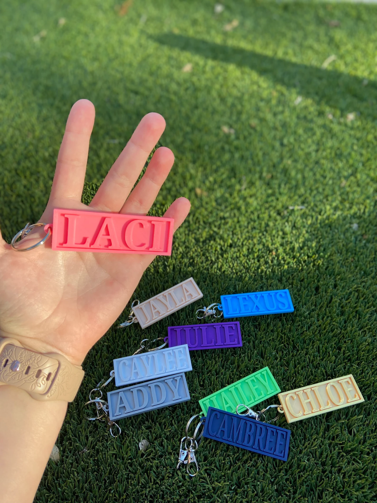 1 Piece Customizable Name Keychain or Zipper Pull, Choose your color and name!