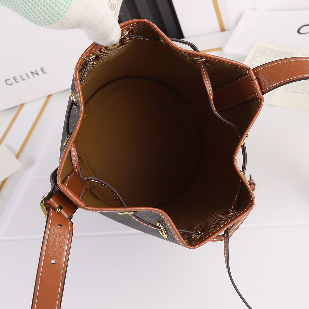 セリーヌ★  スモール ドローストリングバッグ