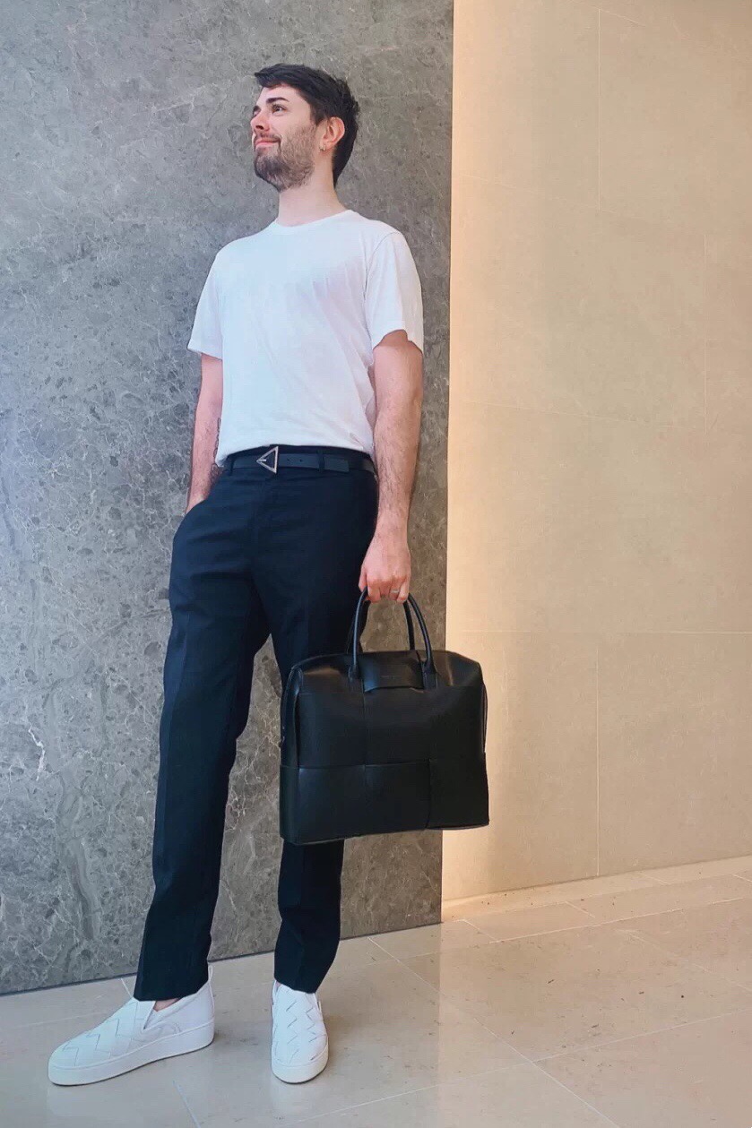 レザー◆ボストンバッグ【BOTTEGA VENETA】イントレチャート