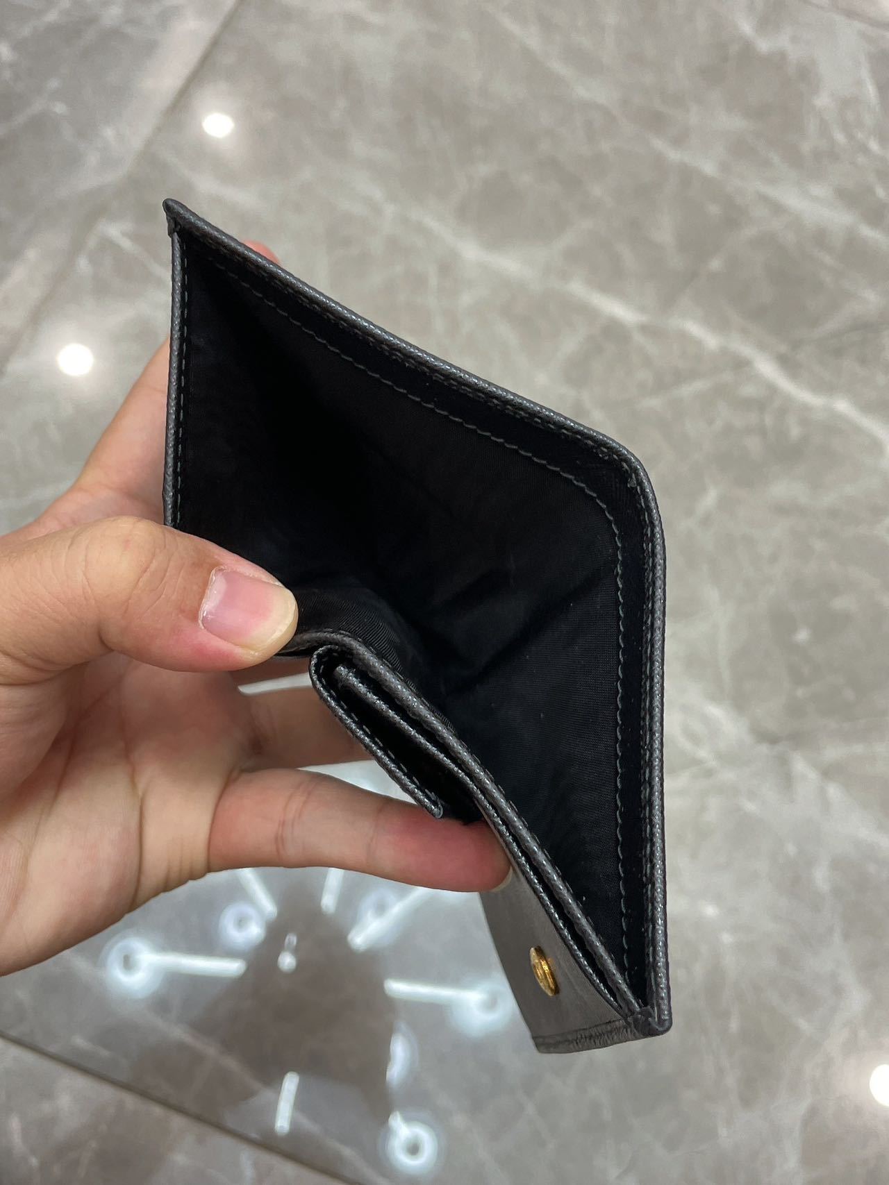 ★PRADA★SAFFIANO Triangle Logo★折りたたみ財布★