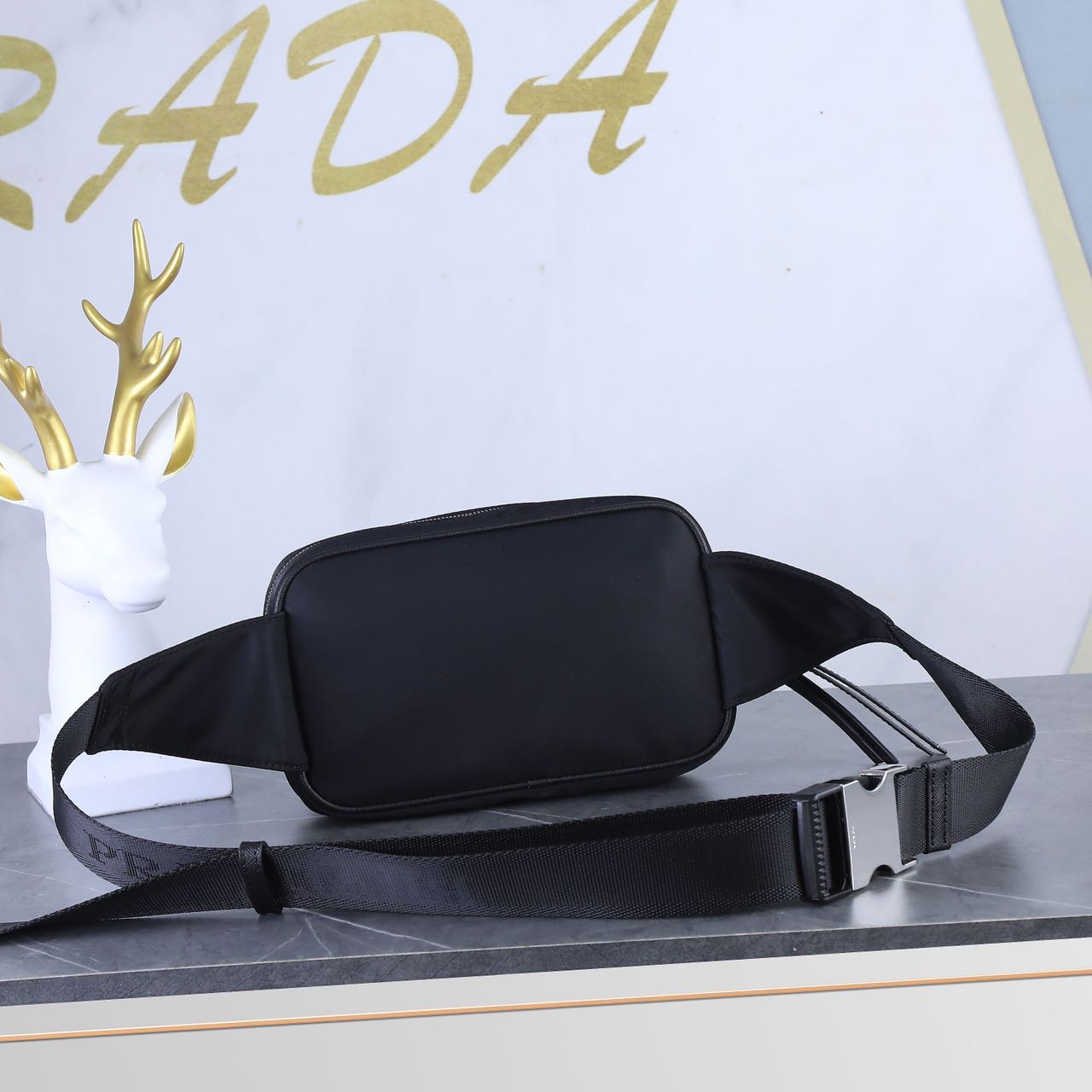 ☆PRADA プラダ ファブリックとレザー ベルトバッグ