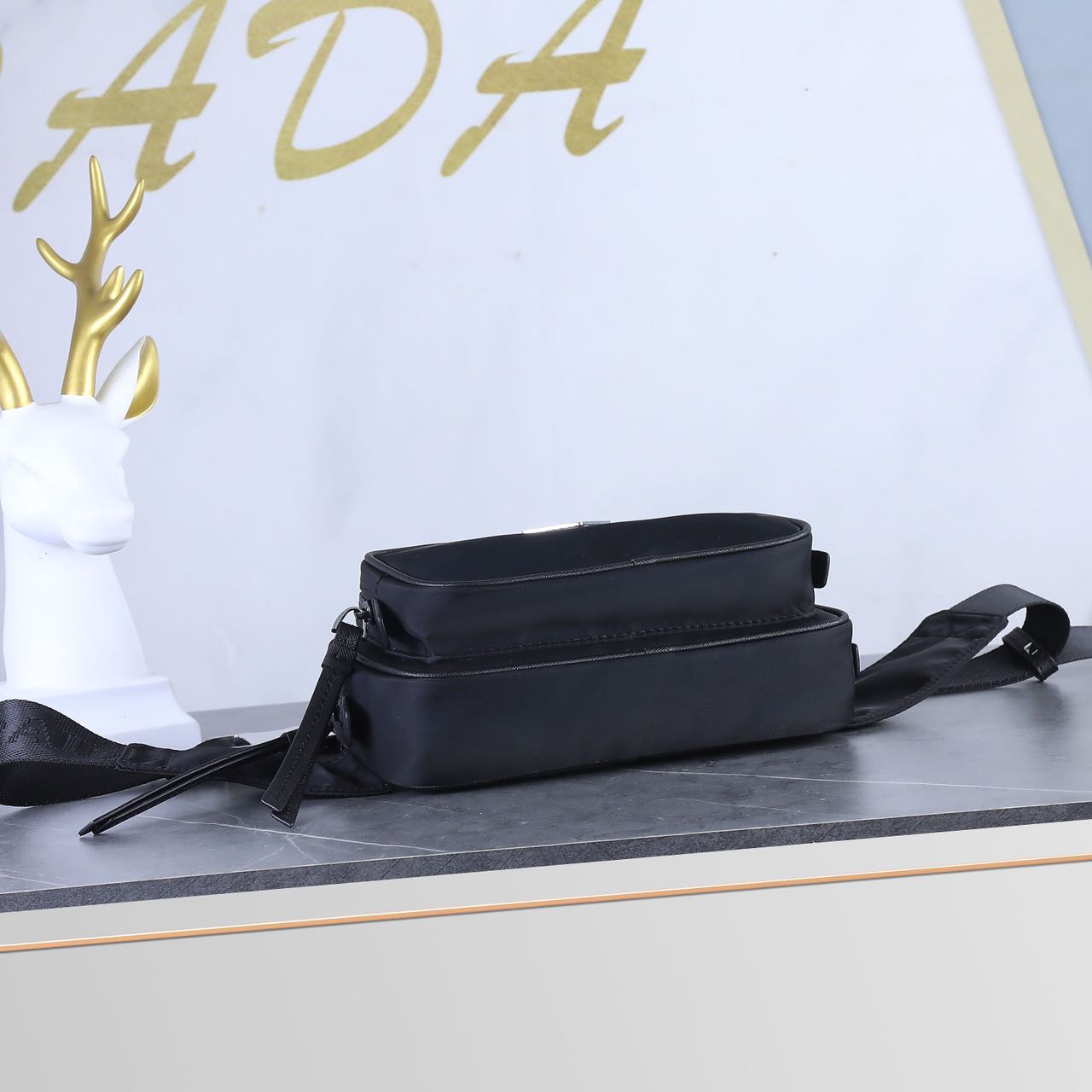 ☆PRADA プラダ ファブリックとレザー ベルトバッグ