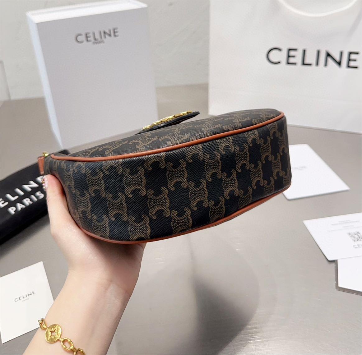 CELINE ミニ ハンドルバッグ AVA トリオンフキャンバス